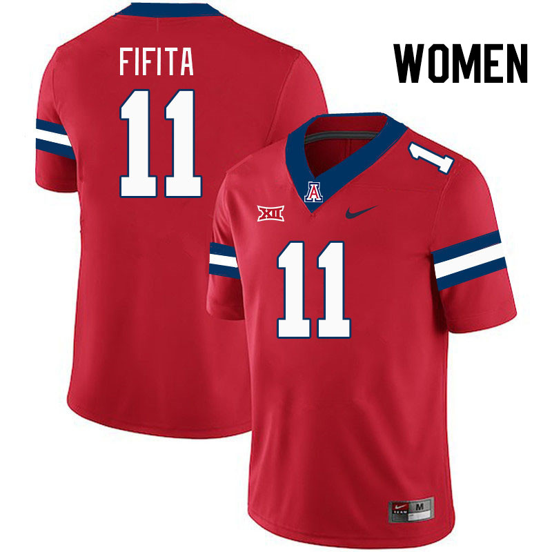 Women #11 Noah Fifita Arizona Wildcats Big 12 Conference College Football Jerseys Stitched-Red